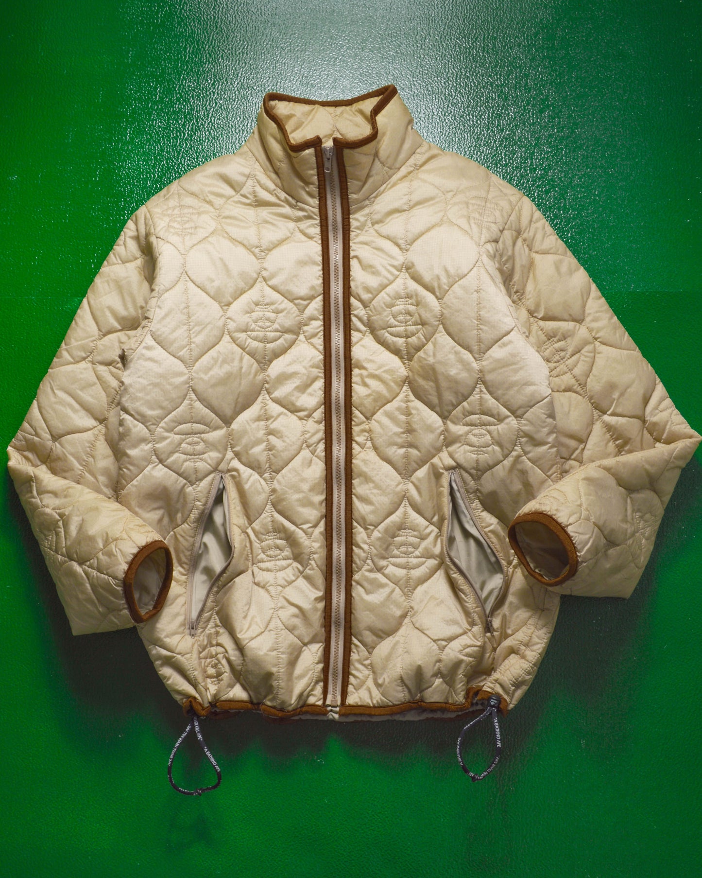 bape Onion Quilted Military Liner Style Windbreaker Beige Jacket (~L~)