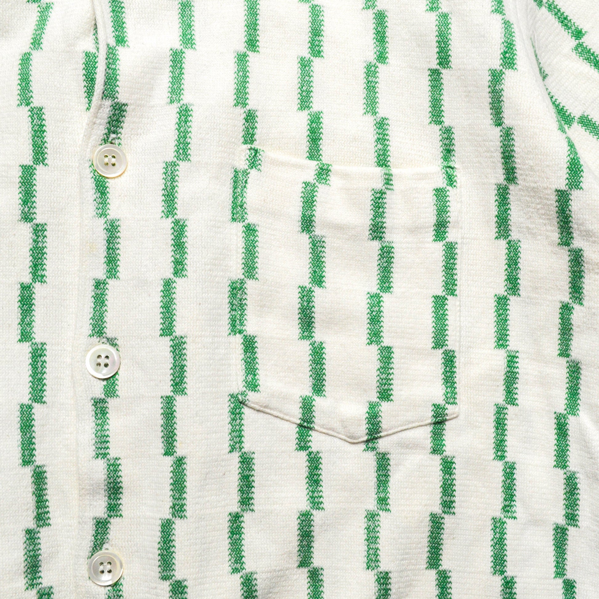 Comme Des Garçons Homme 1996 Green Staggered Striped Shirt (M~L)