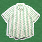 Comme Des Garçons Homme 1996 Green Staggered Striped Shirt (M~L)