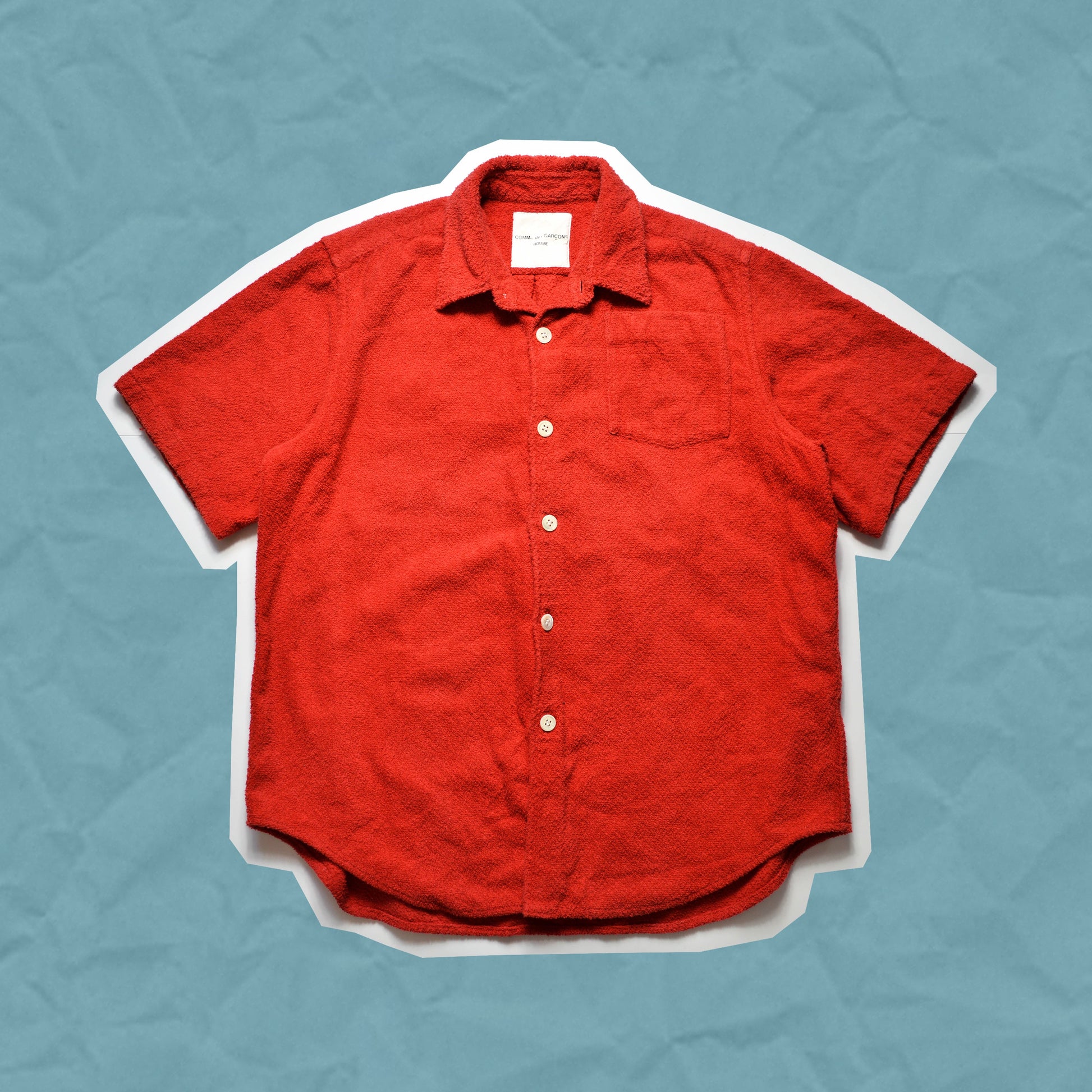 Comme Des Garçons Homme 1996 Red Terry Cotton Shirt (M~L)