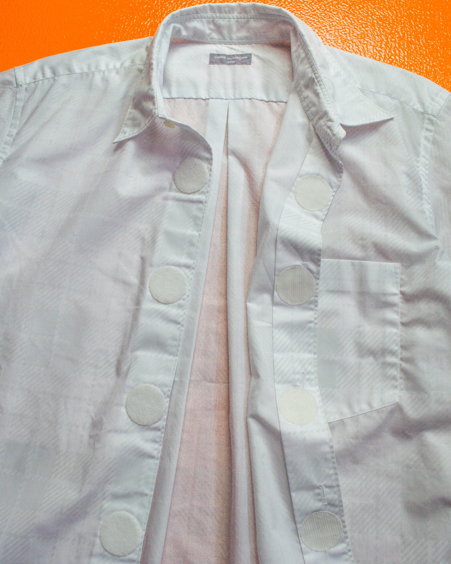 Comme Des Garçons Homme 2001 Subtle Tonal Plaid Velcro Closure Shirt (~L~)