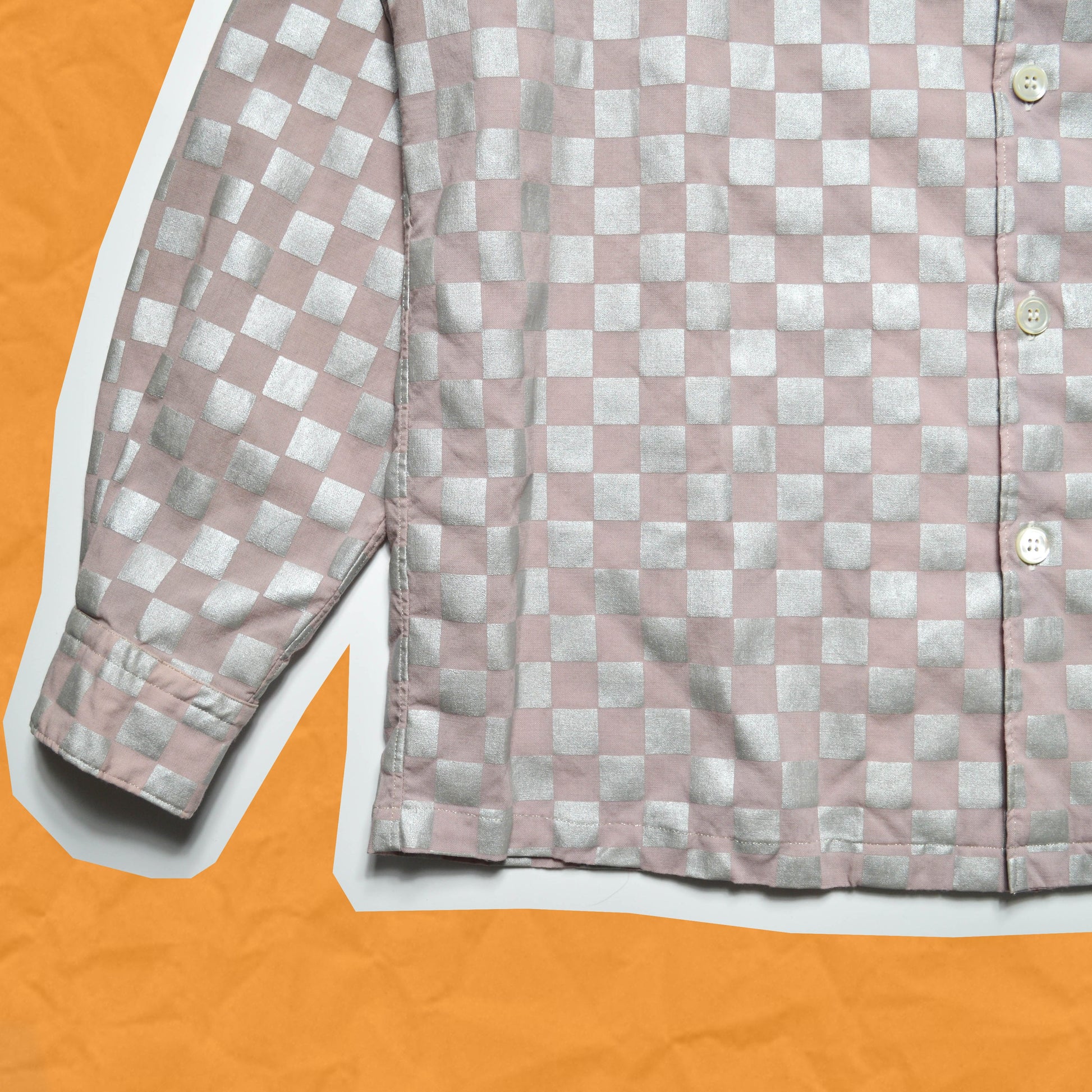 Comme Des Garçons Homme 2002 Shimmering Checkerboard Shirt (~M~)