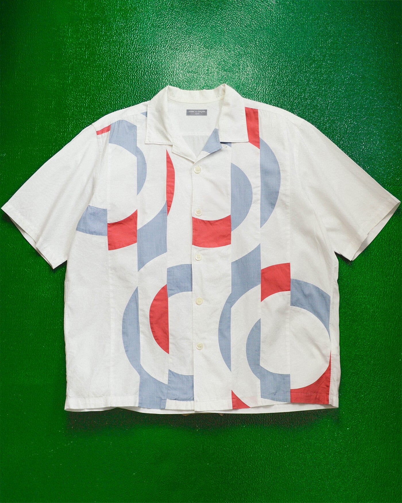 Comme Des Garçons Homme 2002 White Asymmetrical Multi-Panelled Shirt (M~L)