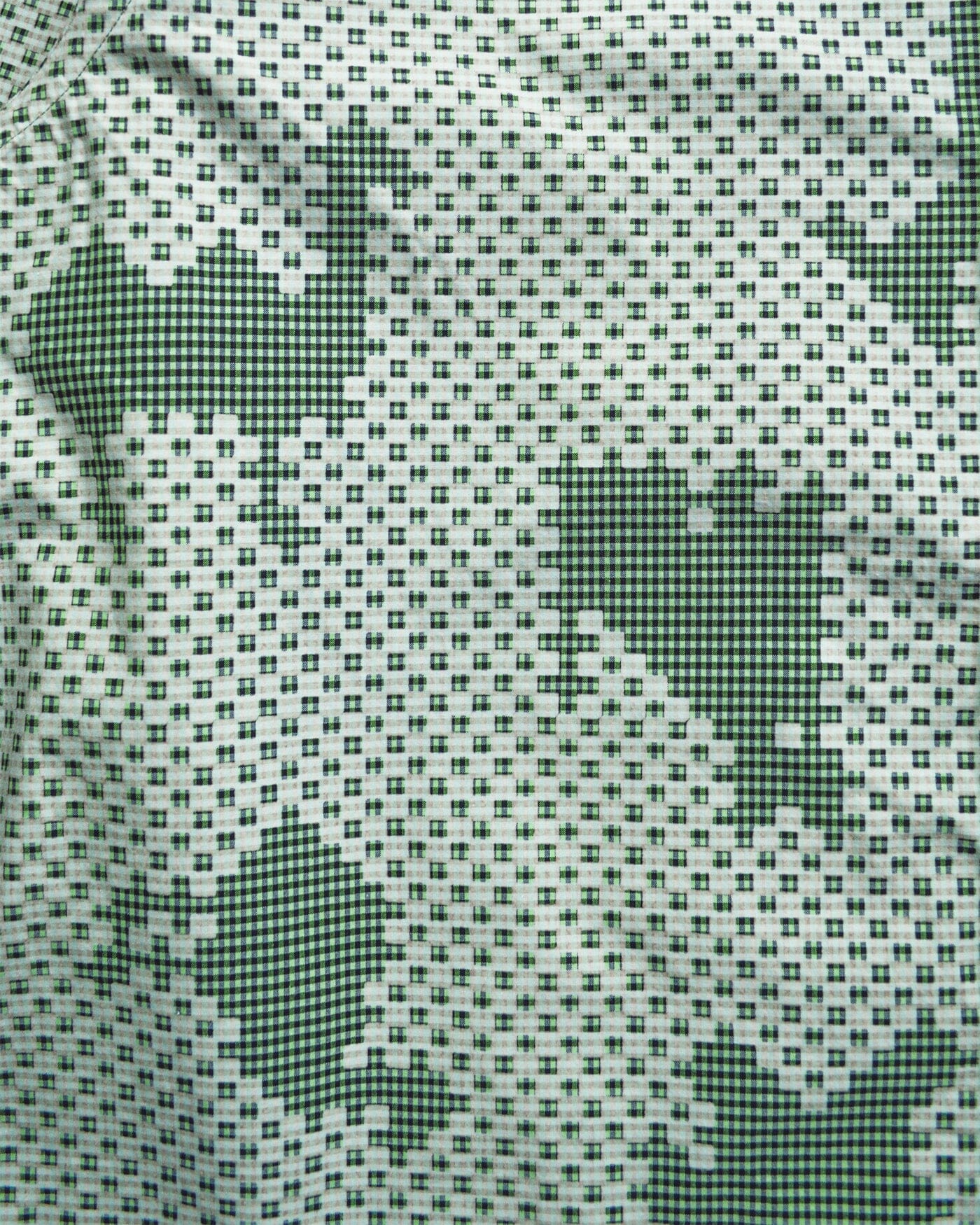 Comme Des Garçons Homme 2003 Green Gingham Style Check Animal Camo Shirt (M)