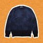 Comme Des Garçons Homme 2004 Navy Irregular Dye Processed Knit Jumper (M)