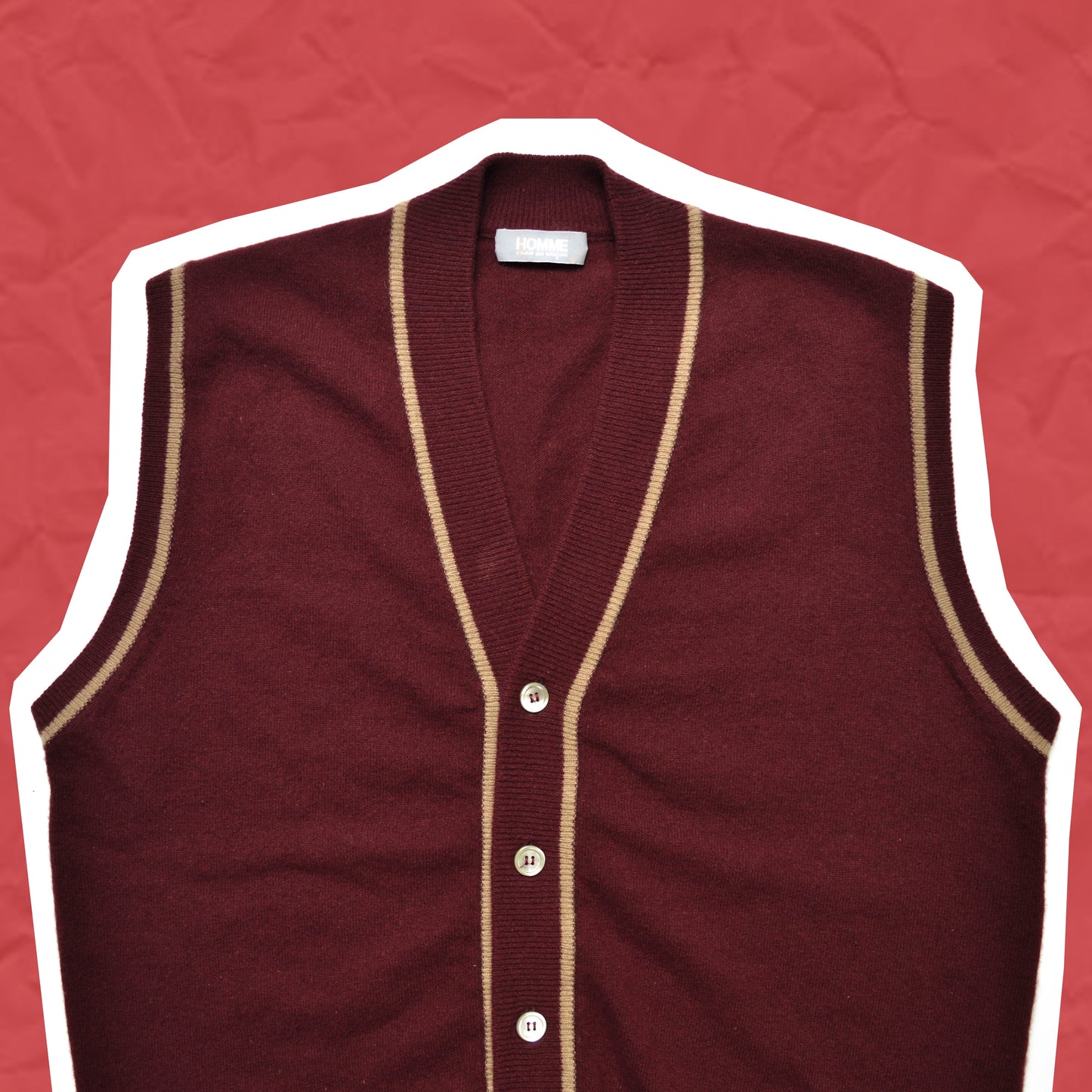 Comme Des Garçons Homme 80s Burgundy Vest (~M~)