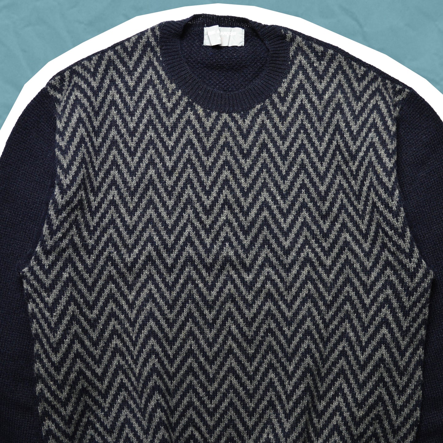 Comme Des Garçons Homme 80s ZigZag Pattern Front Knit Jumper (~M~)