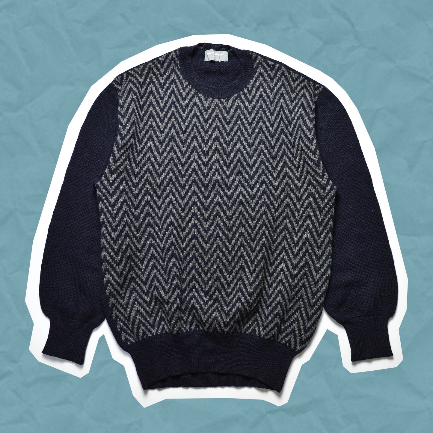 Comme Des Garçons Homme 80s ZigZag Pattern Front Knit Jumper (~M~)