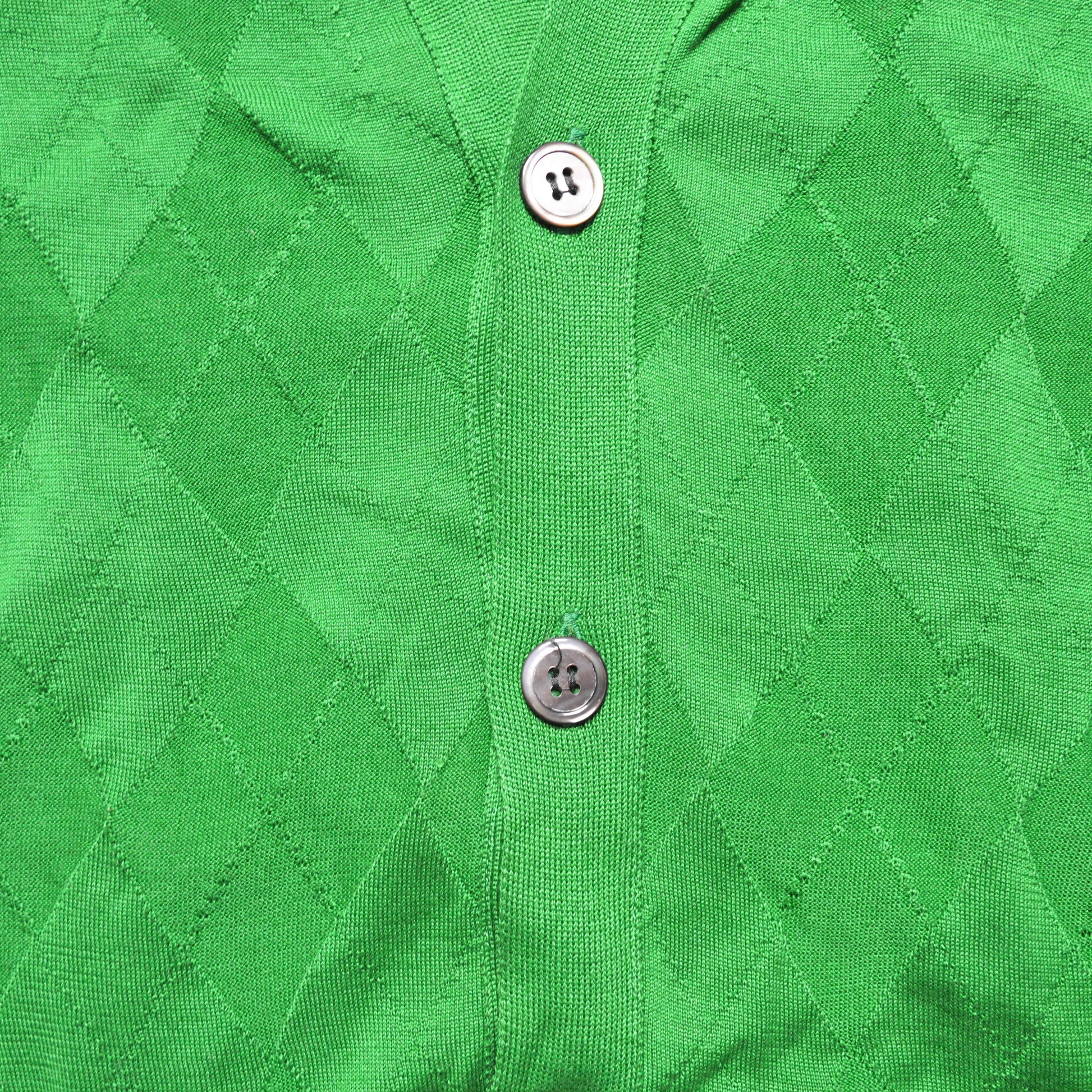 Comme Des Garçons Homme Green Woven Argyle Cardigan (~M~)