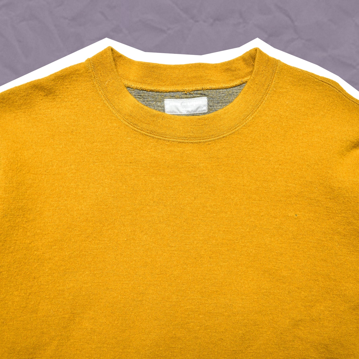 Comme Des Garçons Homme Mustard Double Layered Knit Sweater / Jumper (~S~)