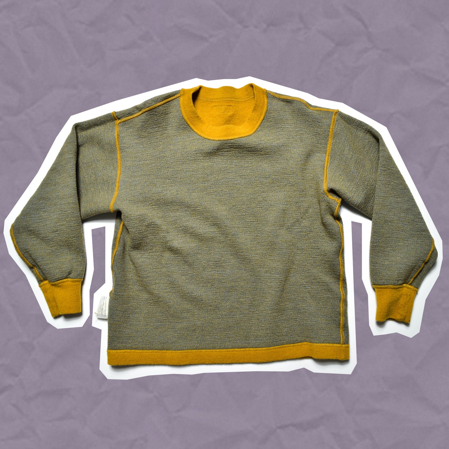 Comme Des Garçons Homme Mustard Double Layered Knit Sweater / Jumper (~S~)