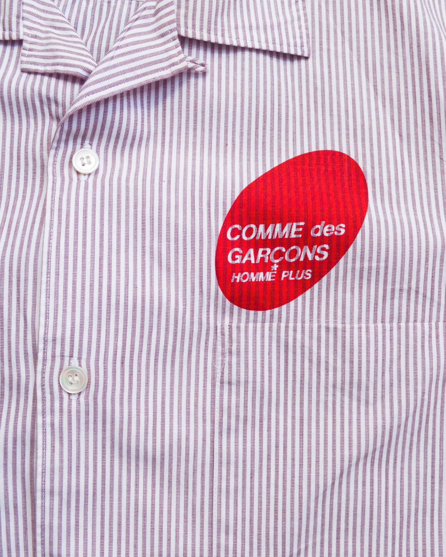 Comme Des Garçons Homme Plus 2002 Logo Print Vertical Striped Shirt (~M~)