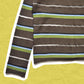 Comme Des Garçons Homme Plus 2004 Striped Transparent Panelled brown sweater (~S~)