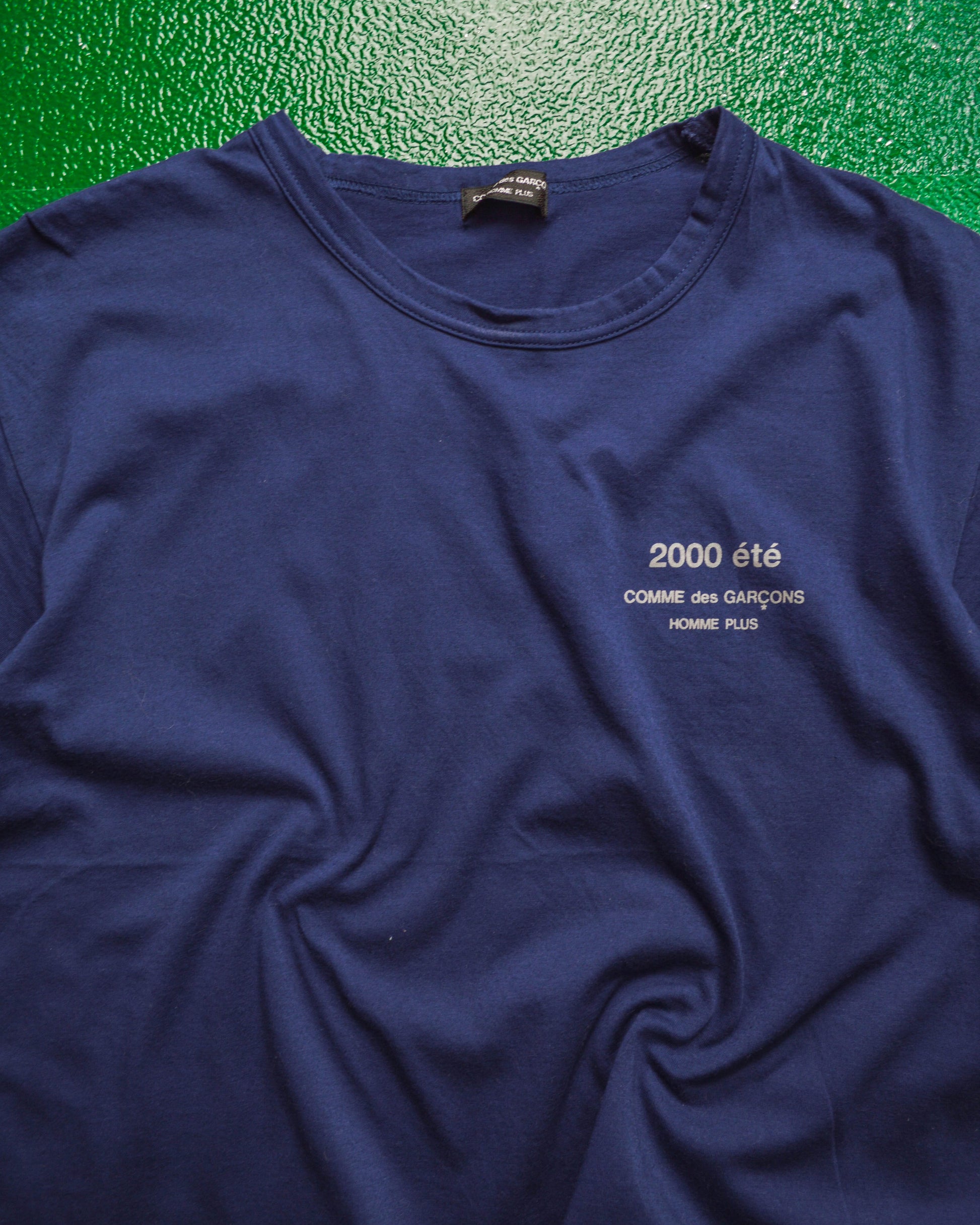 Comme Des Garçons Homme Plus Ete / Spring 2000 Navy Breast Logo T-shirt (~S~)