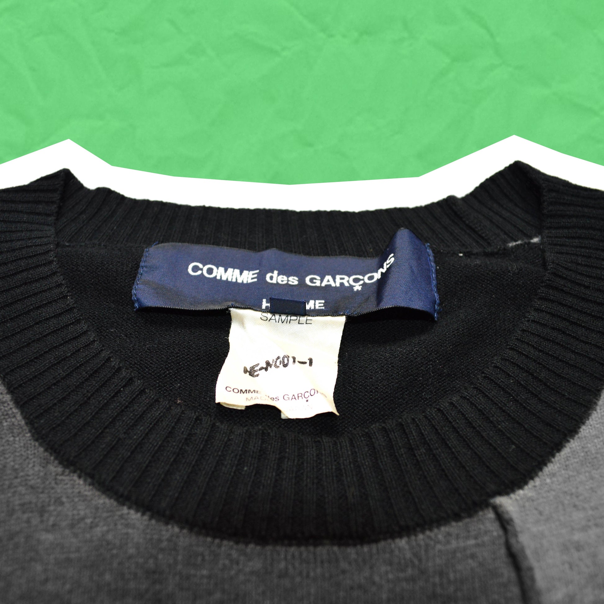 Comme Des Garçons Homme SAMPLE Tonal Reconstructed Patchwork Knit Jumper (~M~)