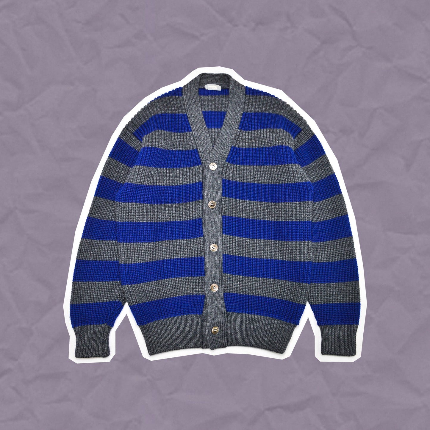 Comme Des Garçons Homme Striped Heavy Cardigan Knit