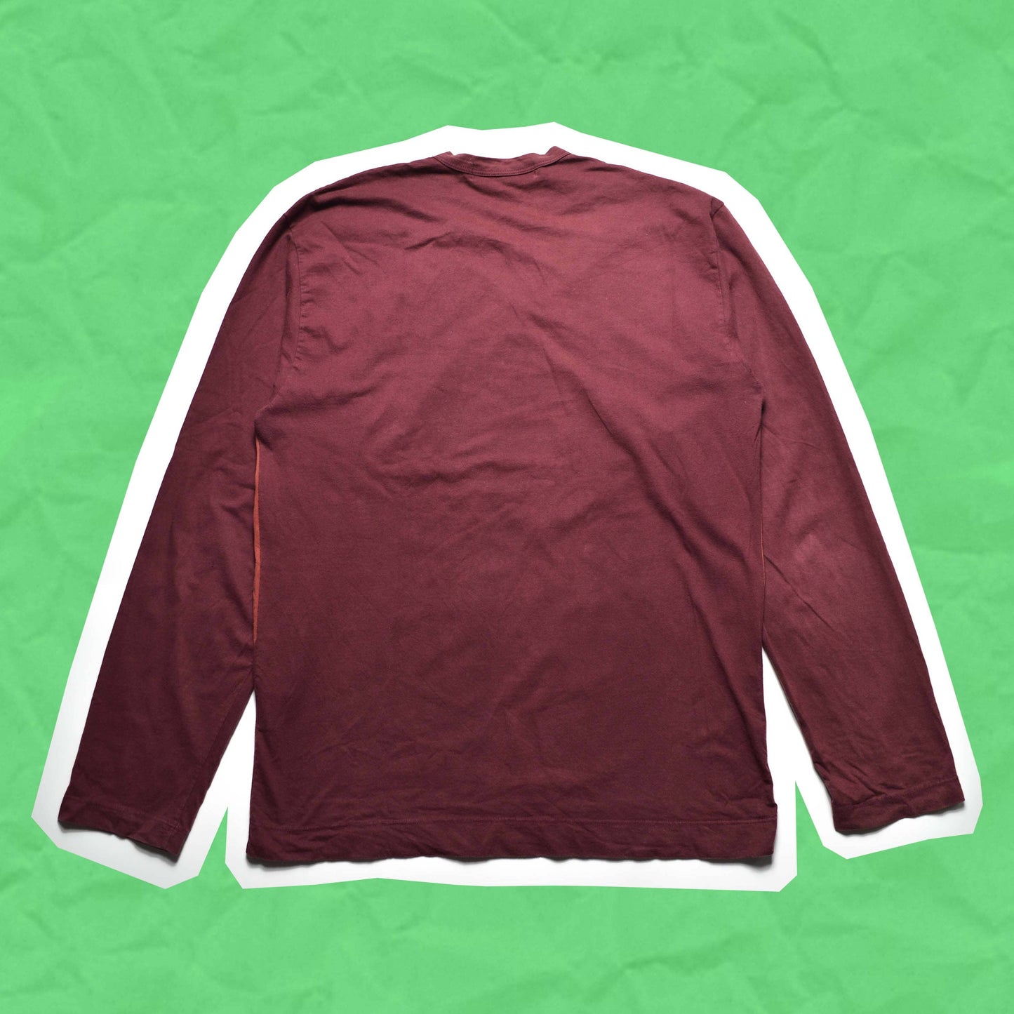 Comme Des Garçons Shirt Two Tone Brick Red Longsleeve (M)