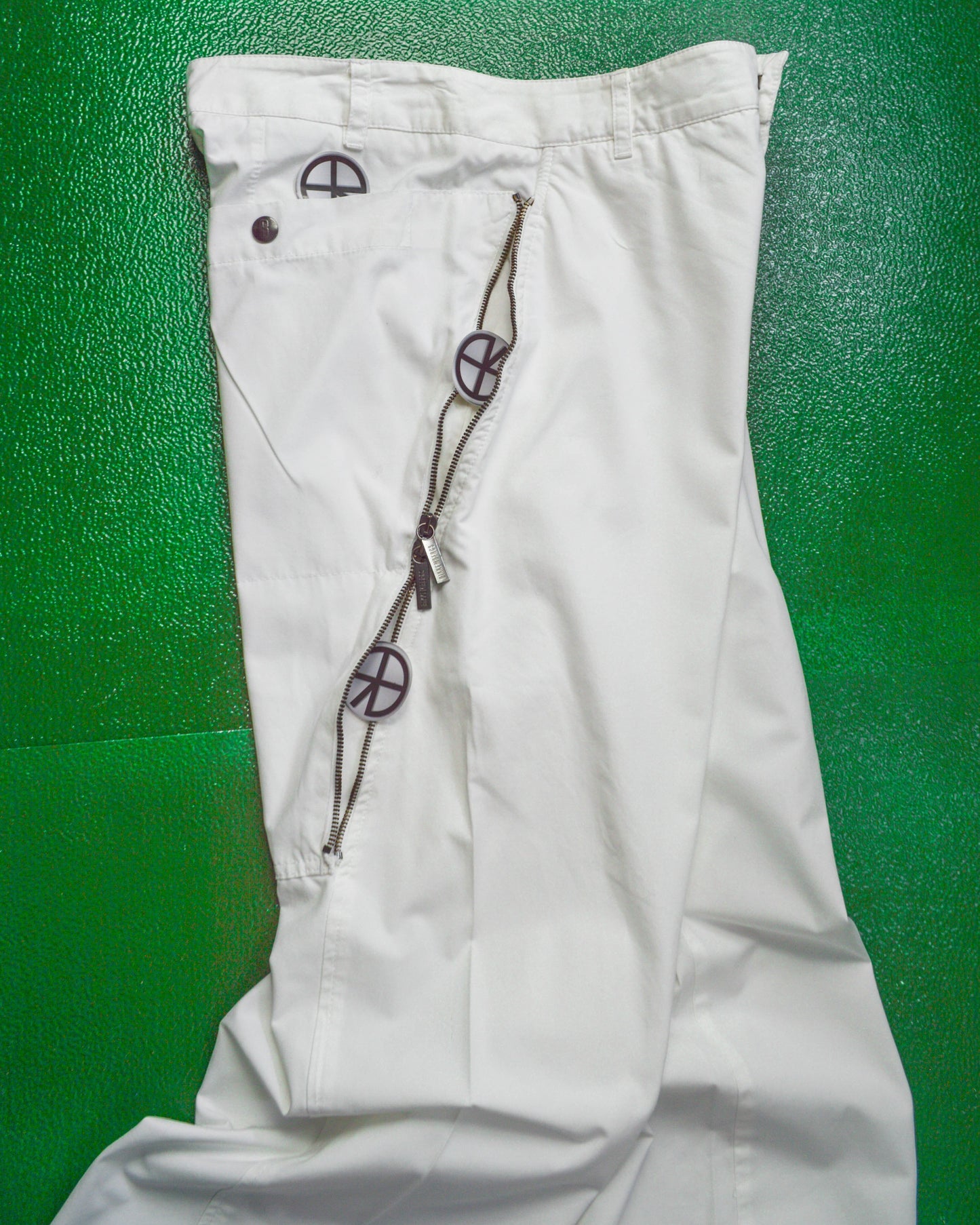 Dirk Bikkembergs Asymmetrical Wrap Around Zipper White Trousers (32~33)