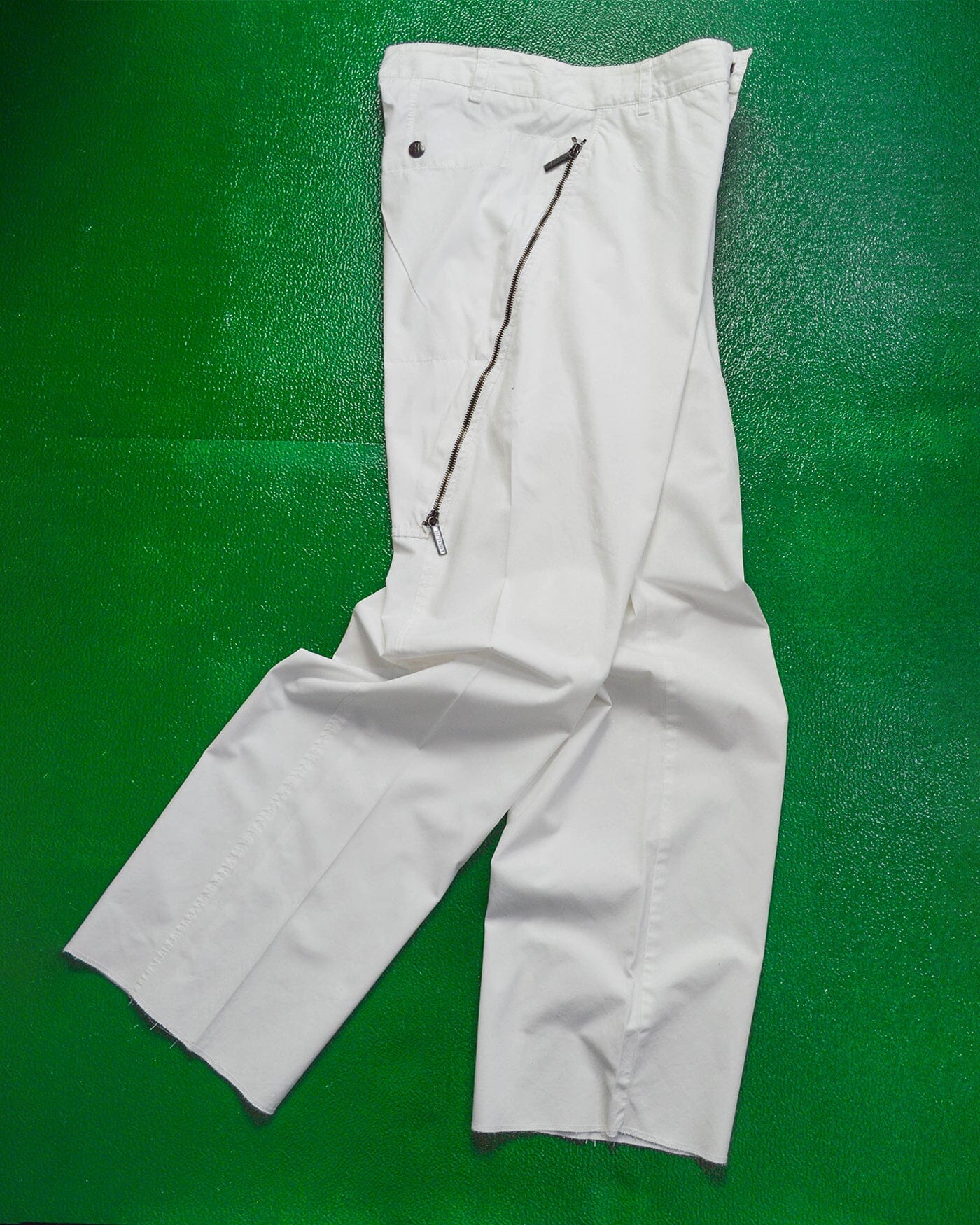 Dirk Bikkembergs Asymmetrical Wrap Around Zipper White Trousers (32~33)