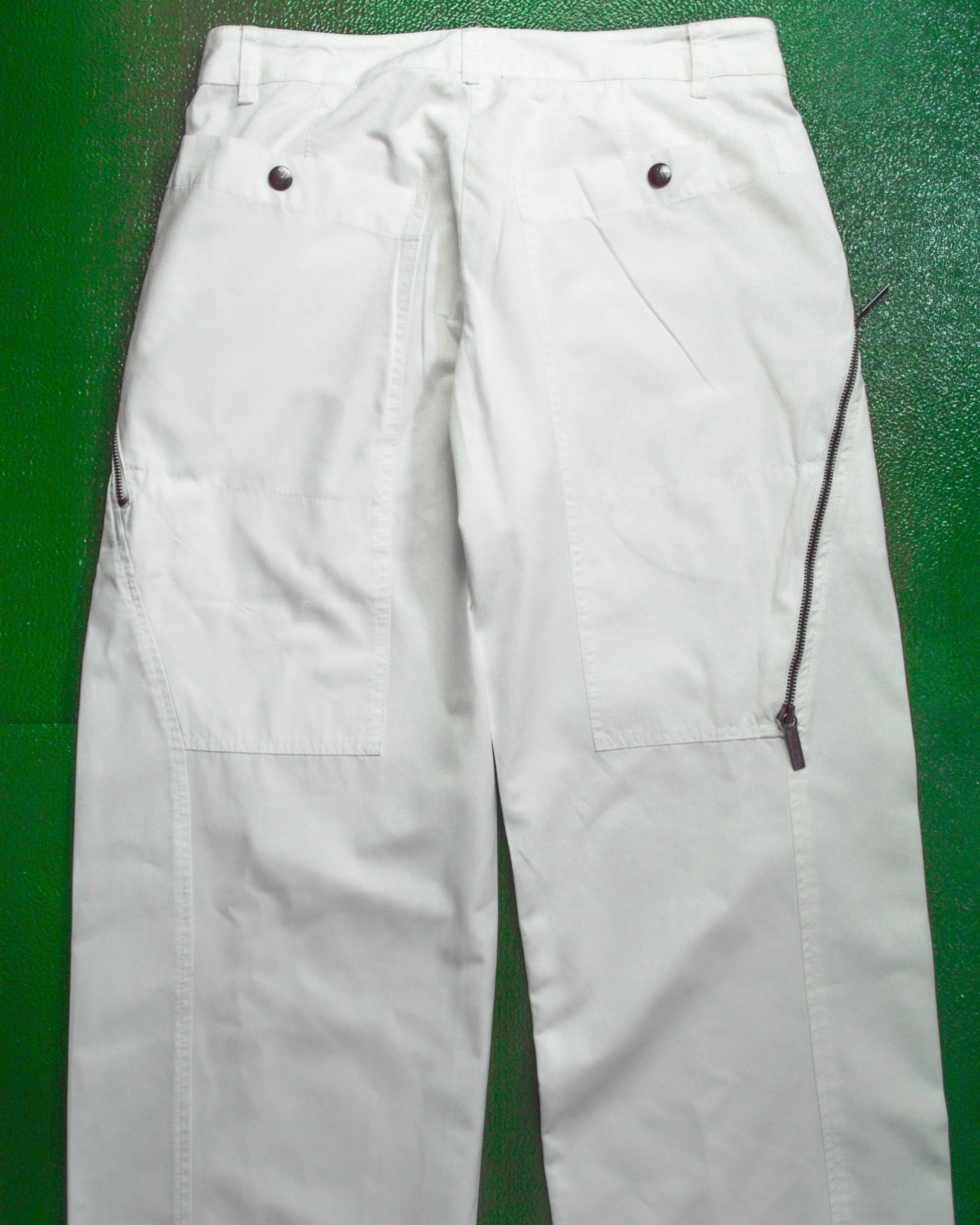 Dirk Bikkembergs Asymmetrical Wrap Around Zipper White Trousers (32~33)