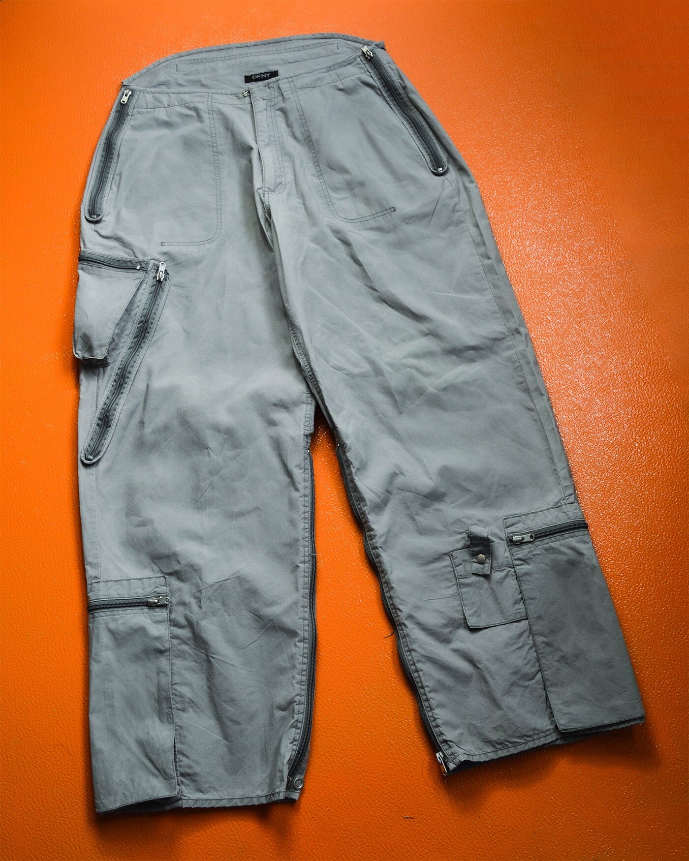 DKNY Multi-pocket Asymmetrical Grey Tactical Cargo Pants (34)