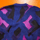 Ficce /Yoshiyuki Konishi Navy / Magenta / Black Abstract Multi Layered Woven Knit Jumper (~M~)