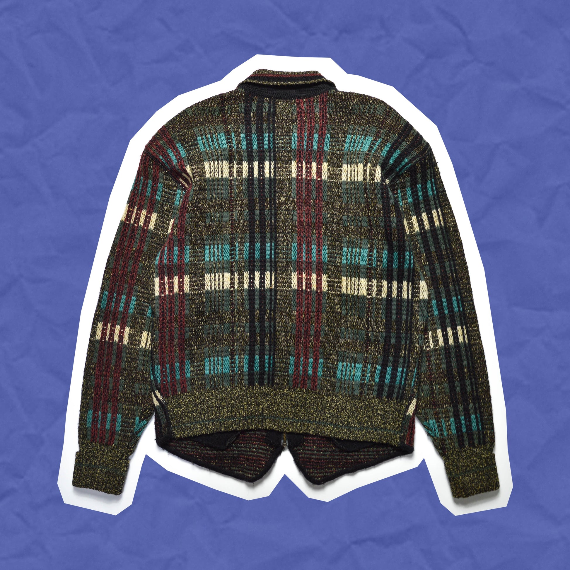 Ficce /Yoshiyuki Konishi Plaid Zip Up Sweater (~M~)