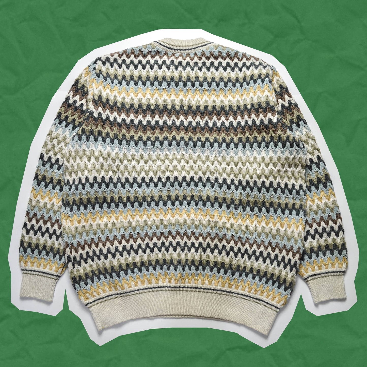 Ficce /Yoshiyuki Konishi Uomo Wavy Pattern Pastelle Knit Jumper (M~L)