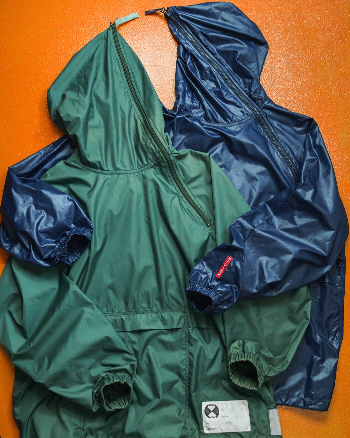 Final Home 1999 Packable Asymmetrical Full Face Zip Survival Emerald Green Anorak Jacket (~L~)