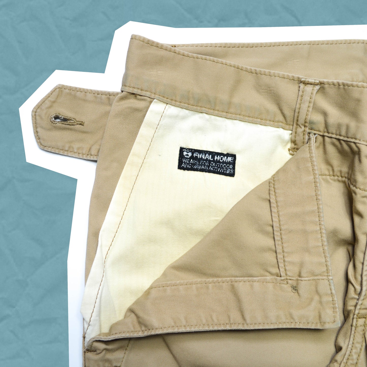 Final Home Beige Button Down Flap Pants (~30~)