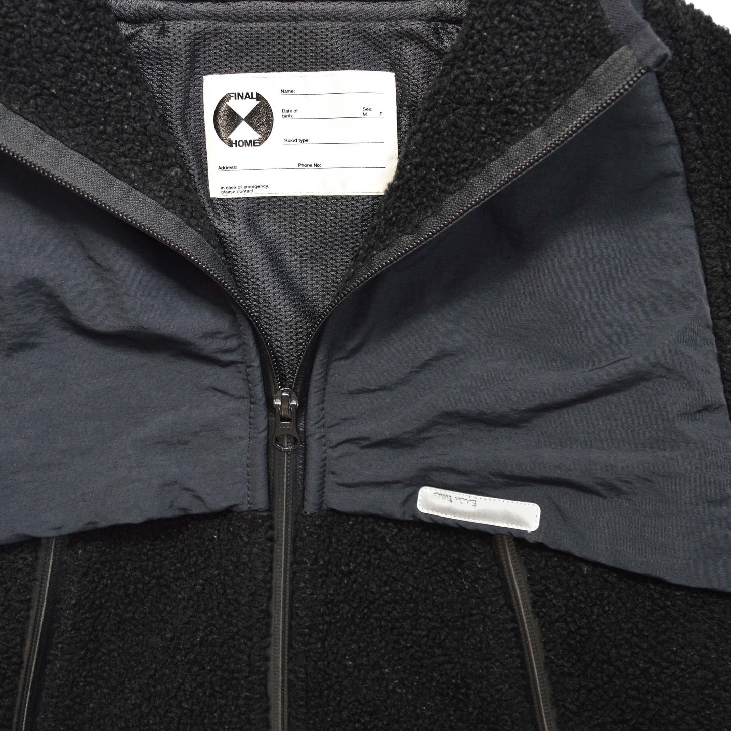 Final Home Laminated Zipper Panelled Fleece Jacket (~S~)
