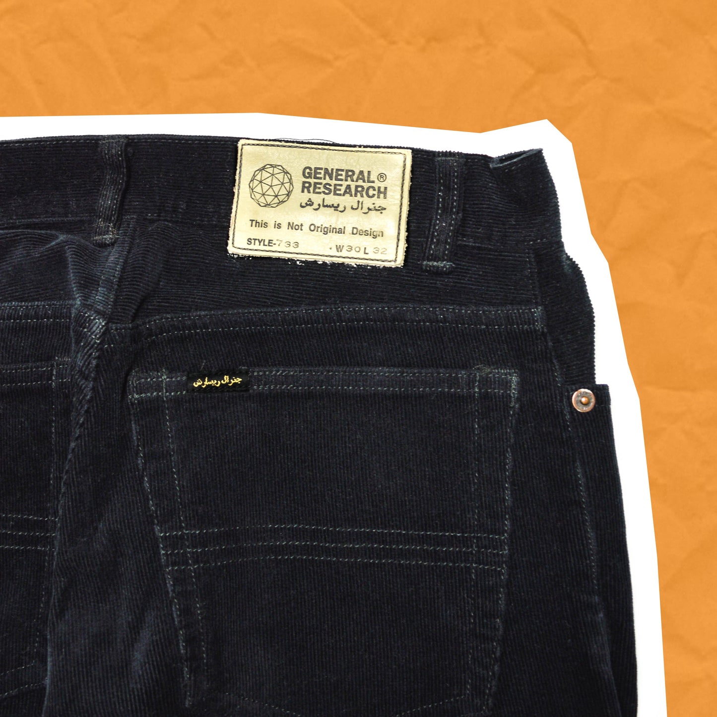 General Research 2000 Corduroy Slim Pants With Arabic Detailing (~29x31~)