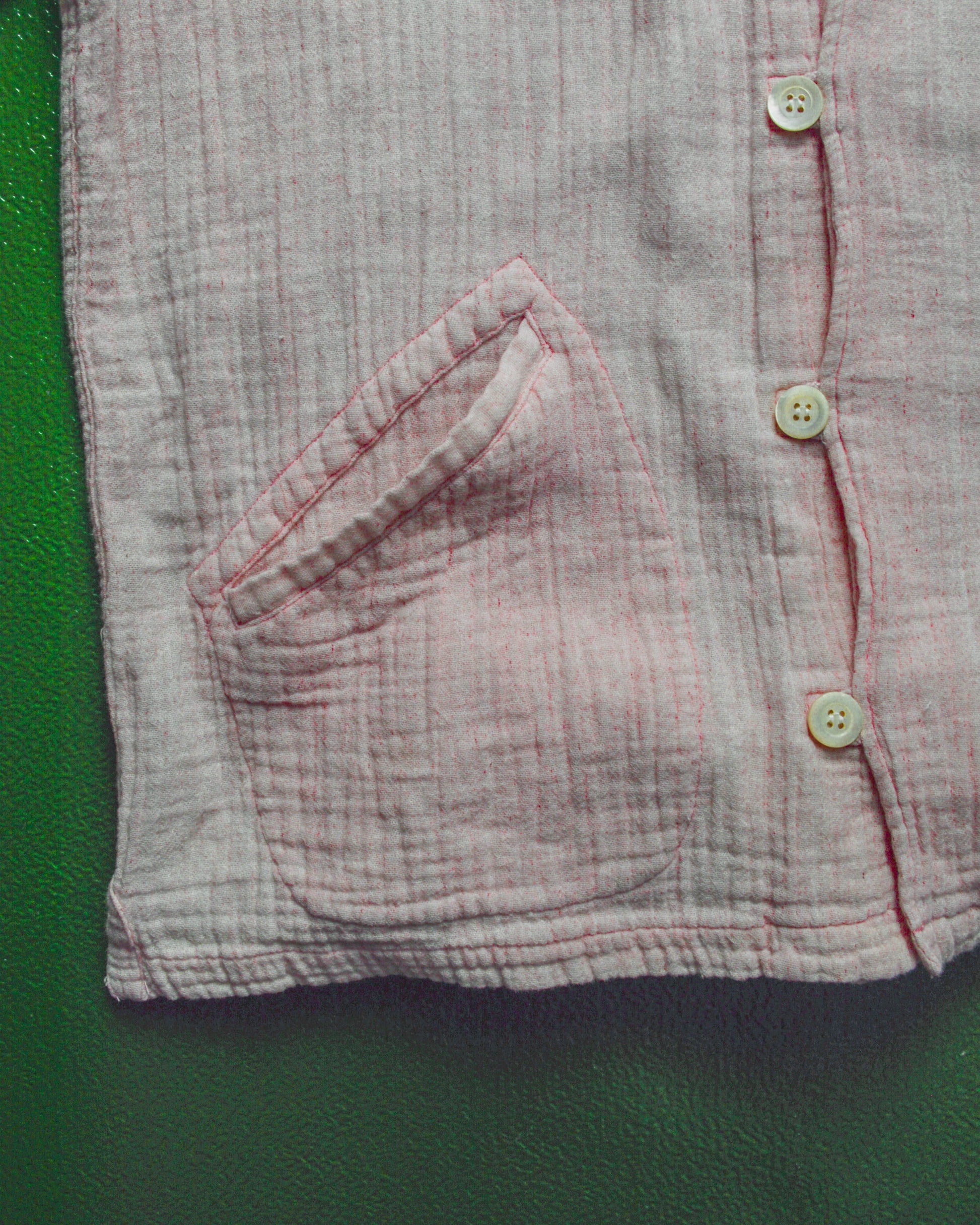 GOODENOUGH 90s Baby Pink Textured Linen Shirt (~L~)