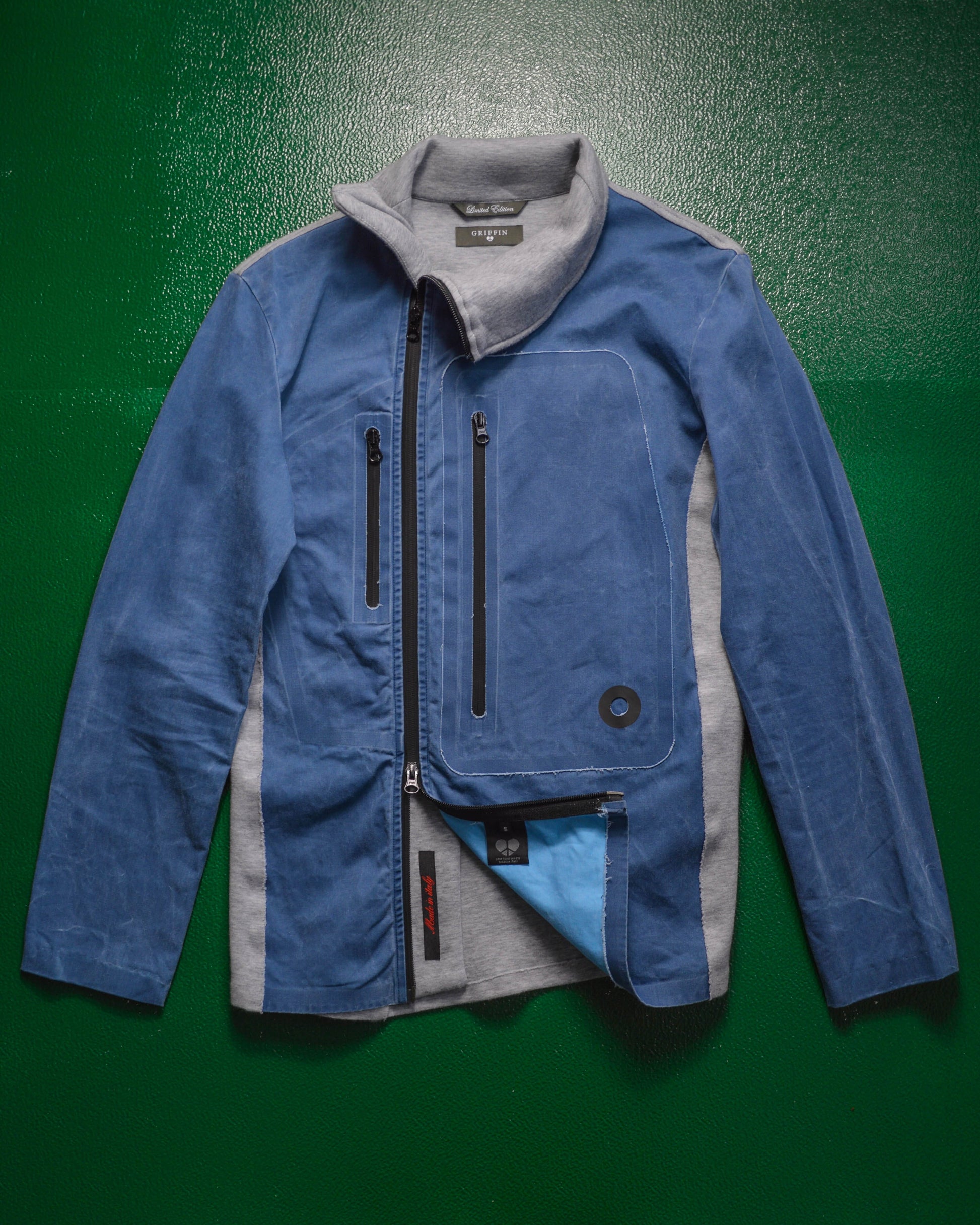 Griffin Asymmetrical Hybrid Grey Blue Jacket (~S~)