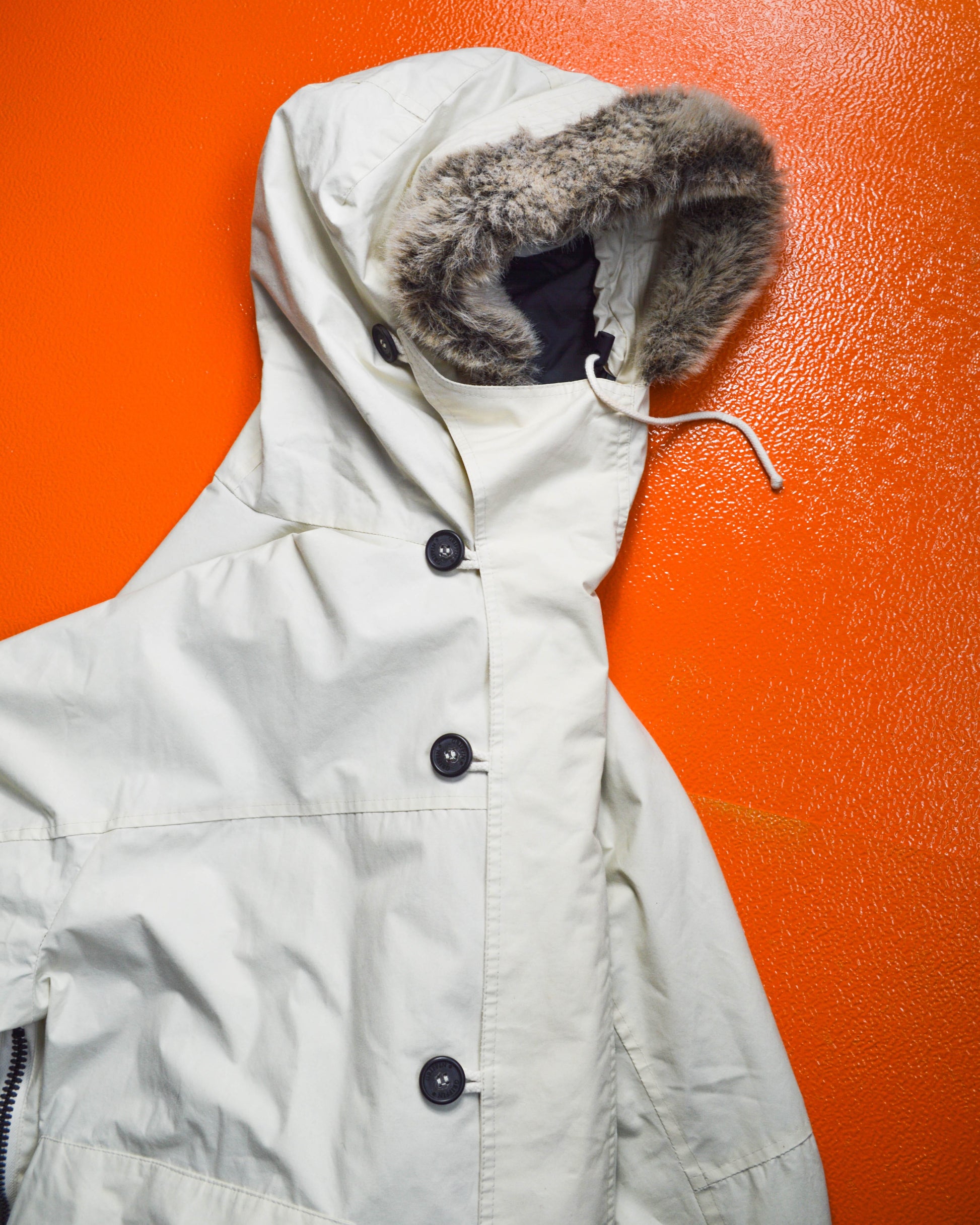 Griffin Cream 3-D Cargo Pertex Short Parka Jacket (L)
