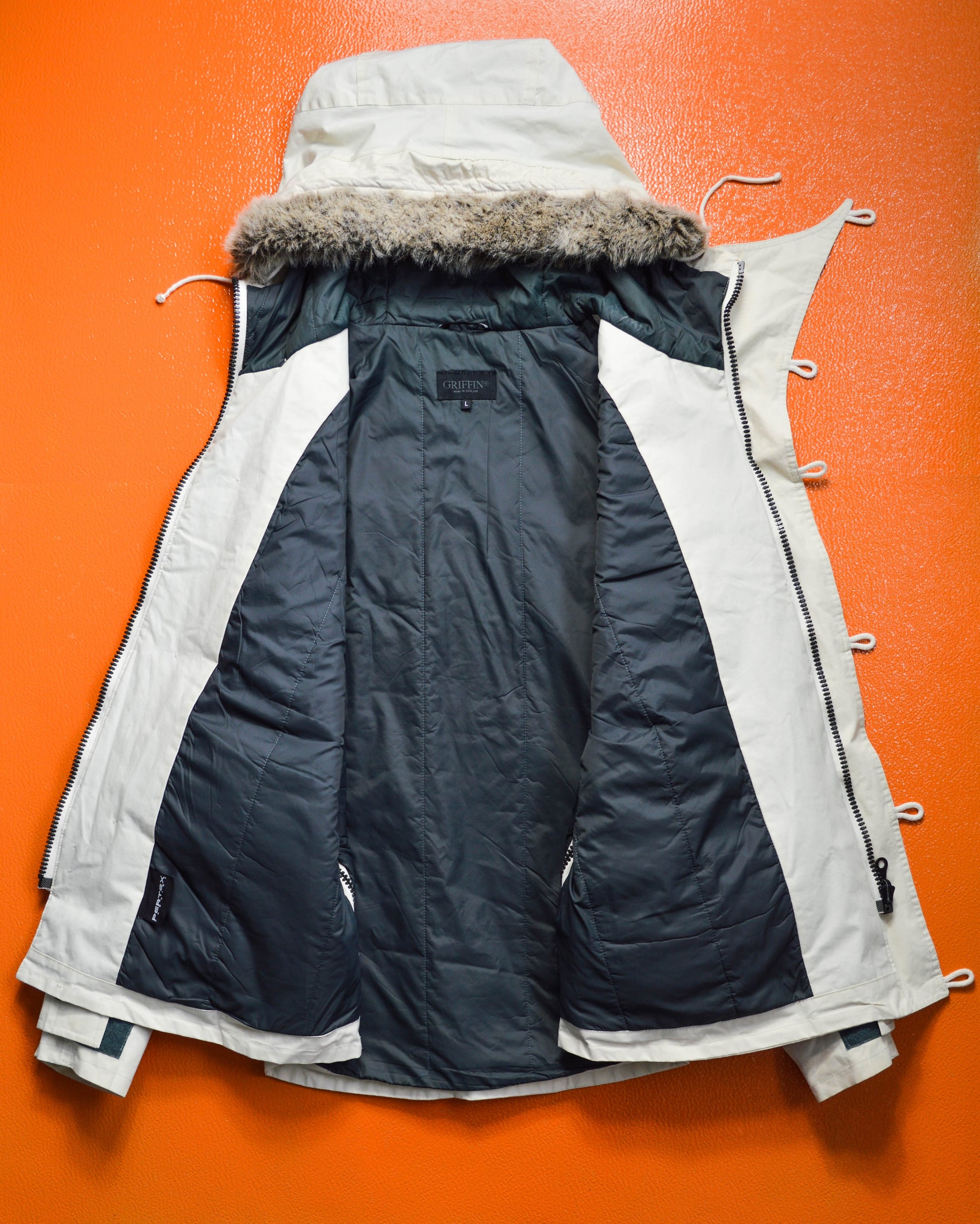 Griffin Cream 3-D Cargo Pertex Short Parka Jacket (L)