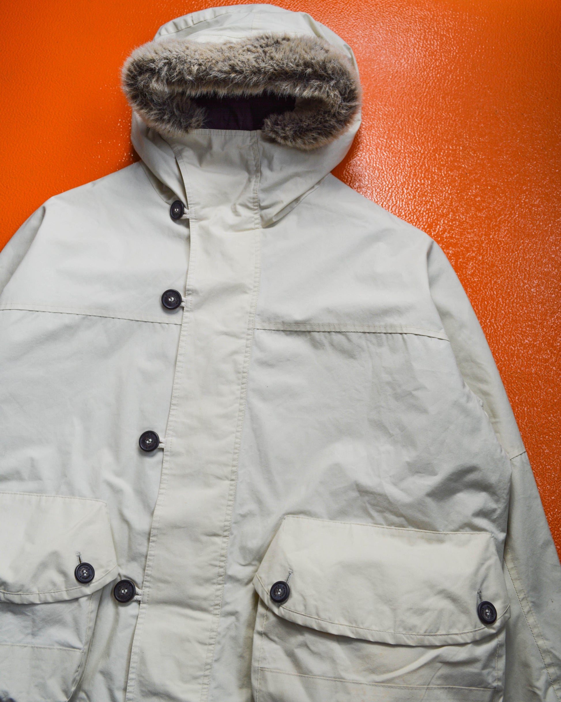 Griffin Cream 3-D Cargo Pertex Short Parka Jacket (L)