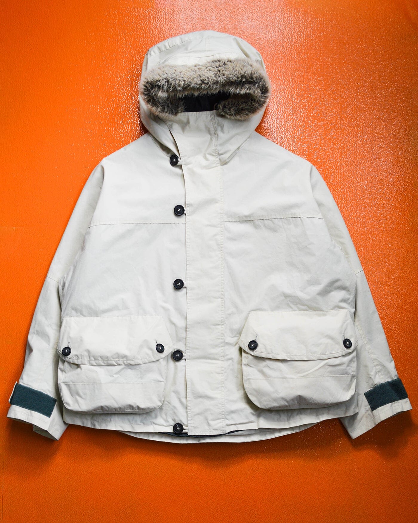 Griffin Cream 3-D Cargo Pertex Short Parka Jacket (L)