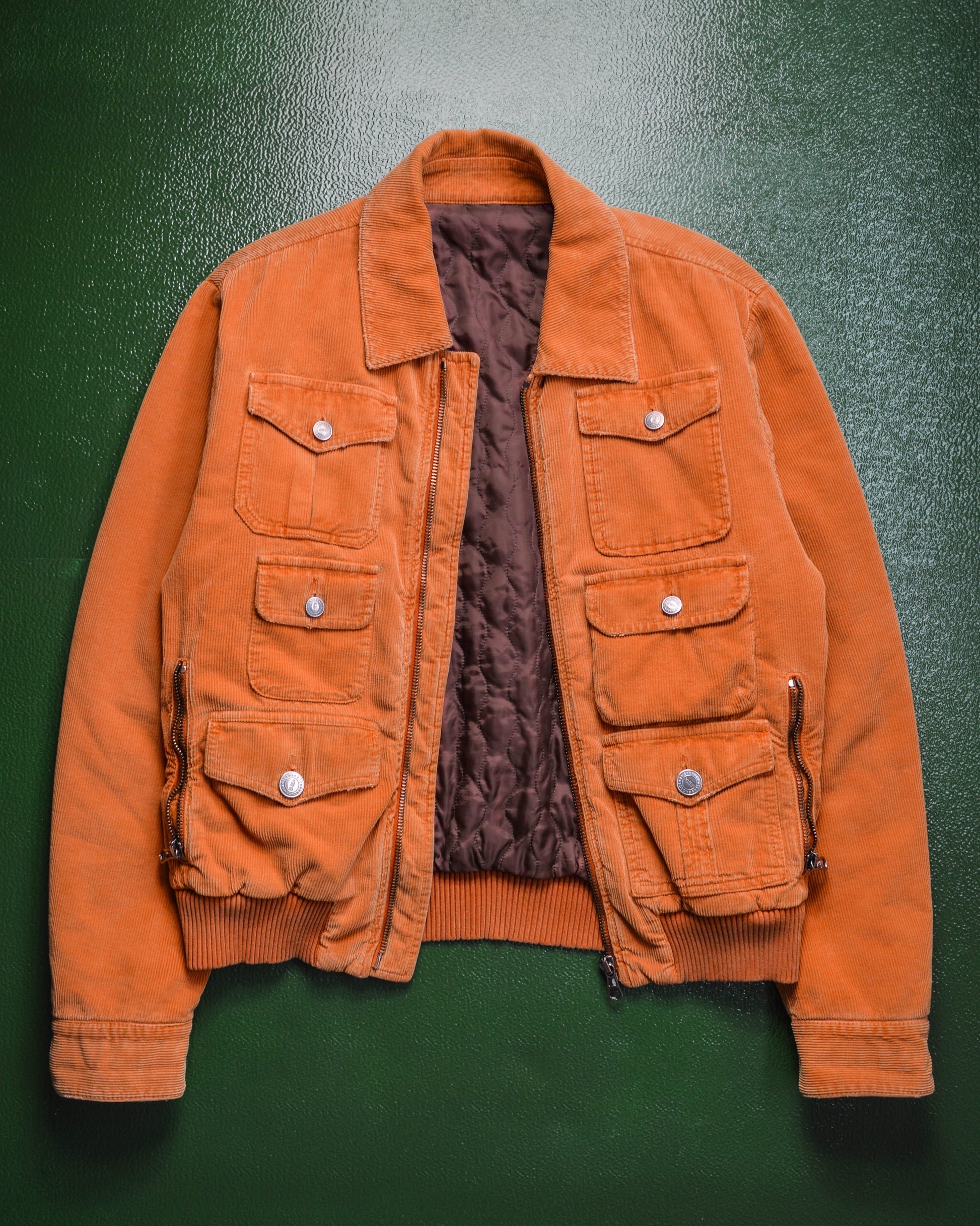 Iceberg Orange Multi-pocket Quilted Corduroy Jacket (~M~)