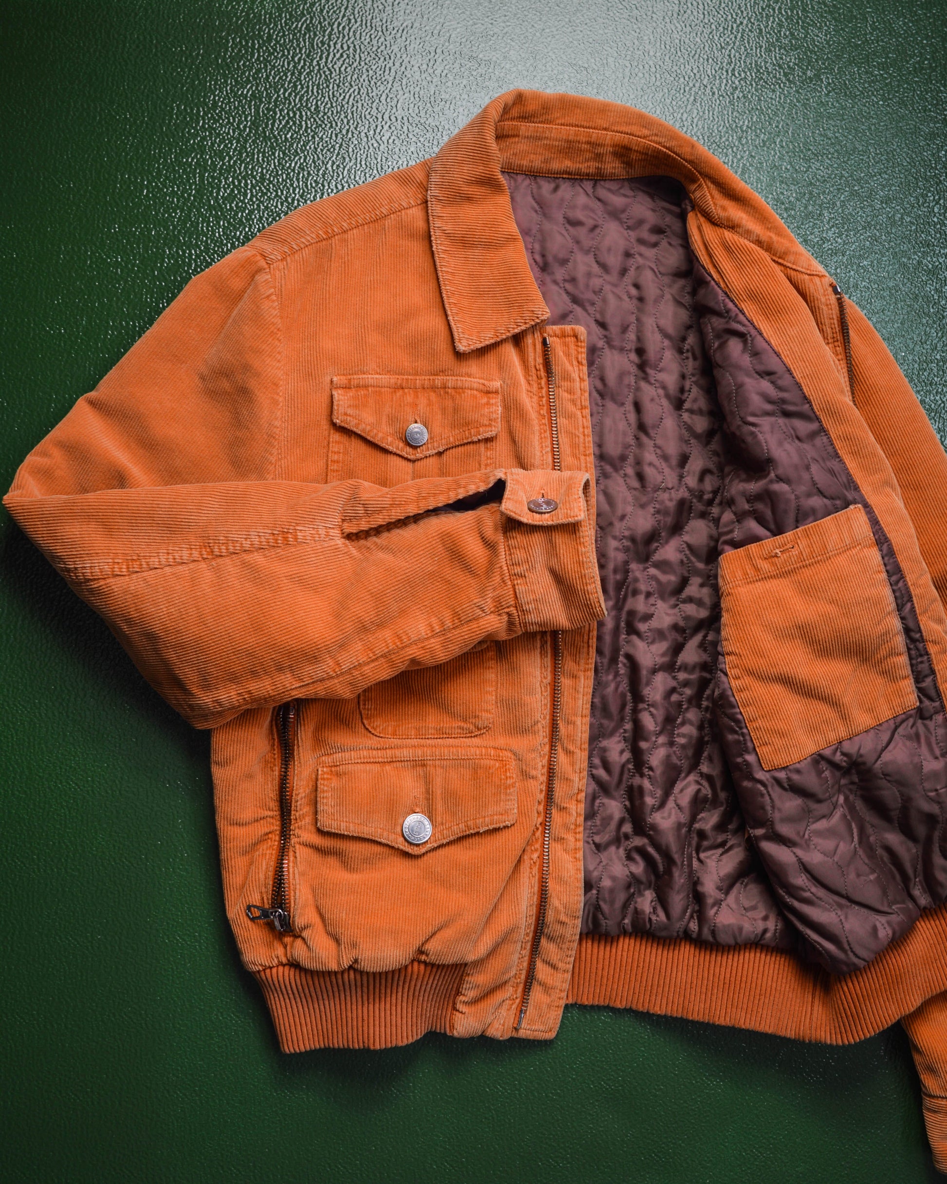 Iceberg Orange Multi-pocket Quilted Corduroy Jacket (~M~)