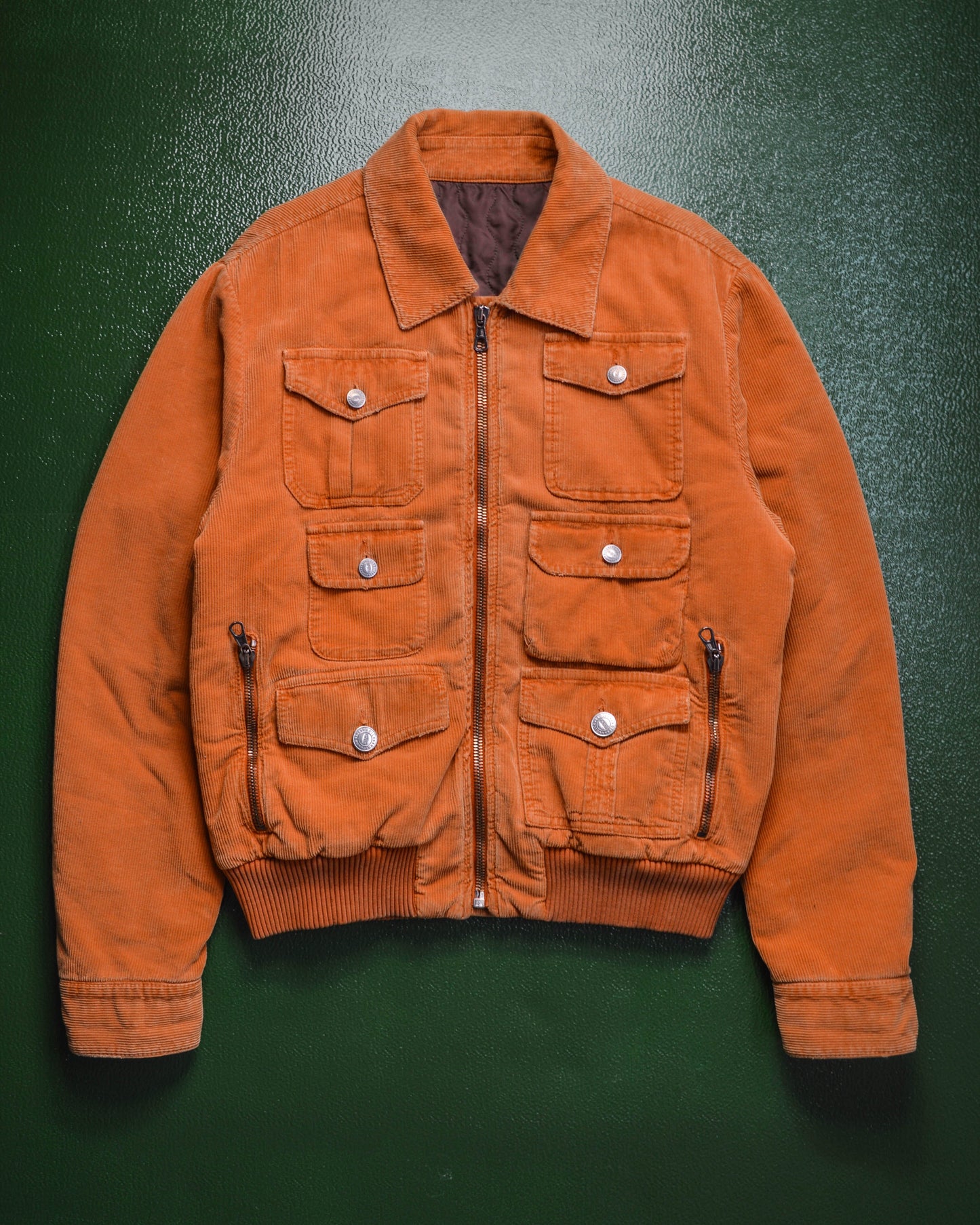 Iceberg Orange Multi-pocket Quilted Corduroy Jacket (~M~)