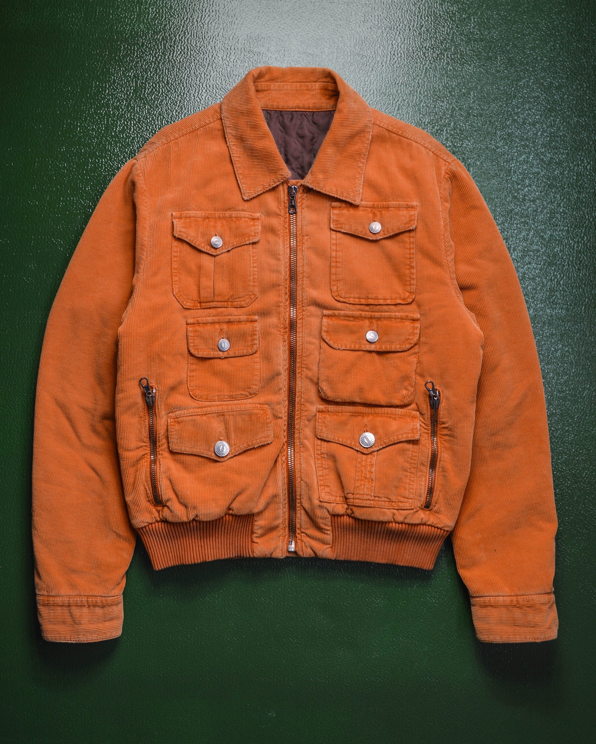 Iceberg Orange Multi-pocket Quilted Corduroy Jacket (~M~)
