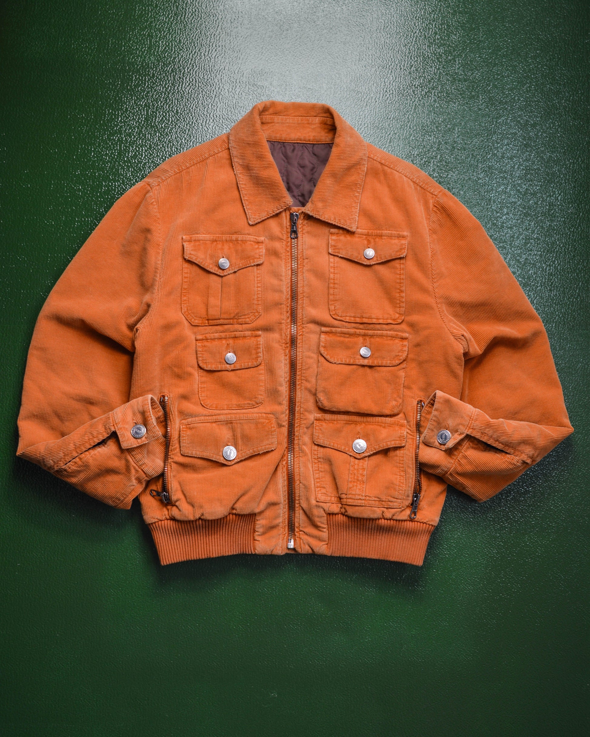 Iceberg Orange Multi-pocket Quilted Corduroy Jacket (~M~)