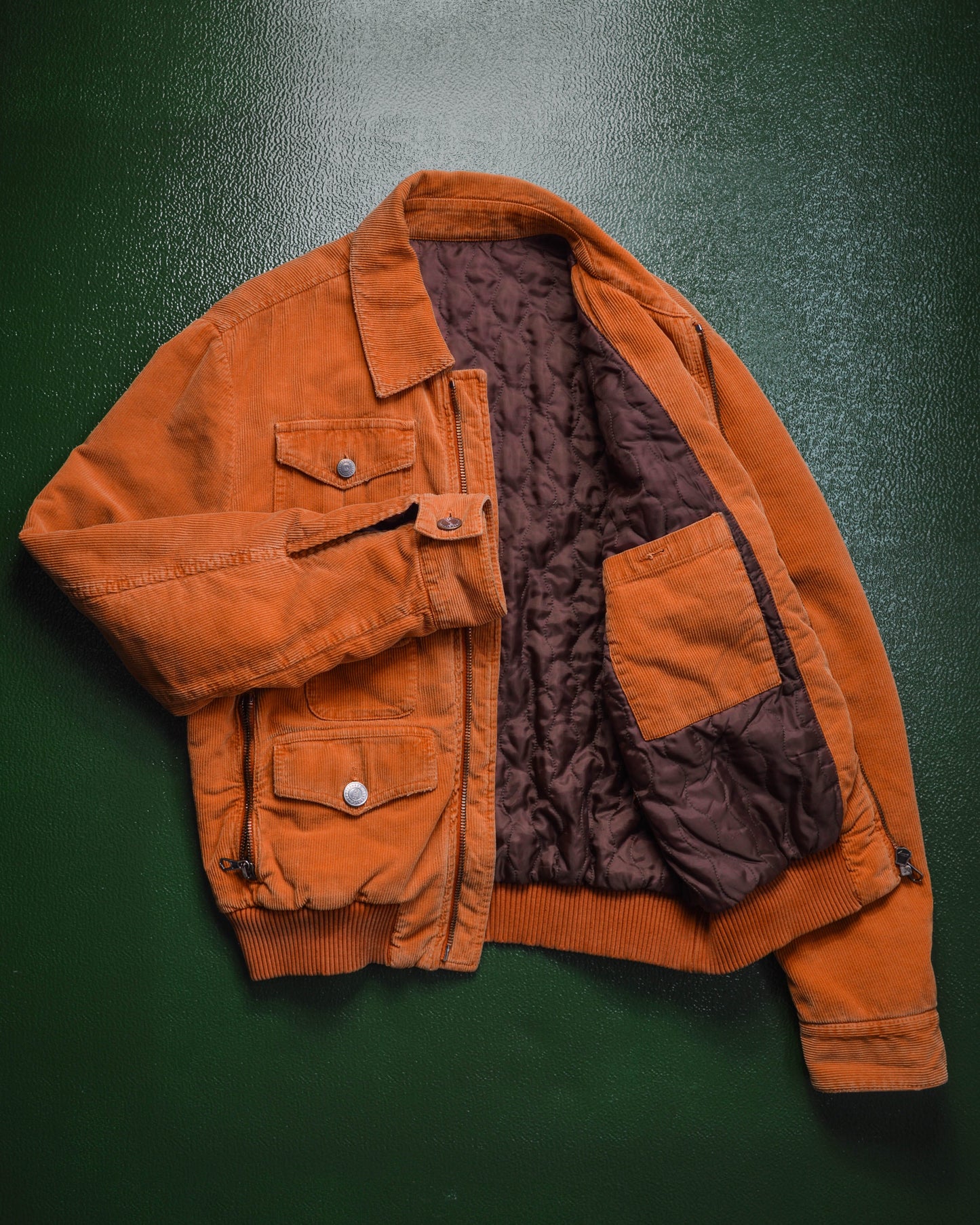 Iceberg Orange Multi-pocket Quilted Corduroy Jacket (~M~)