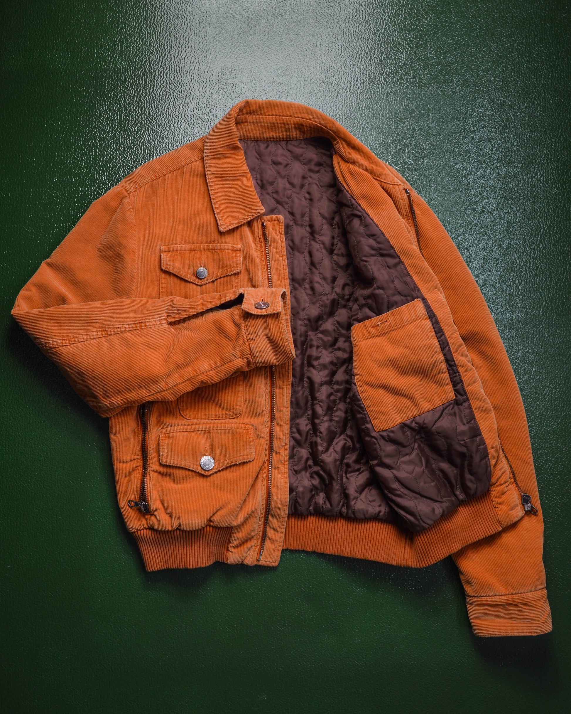 Iceberg Orange Multi-pocket Quilted Corduroy Jacket (~M~)