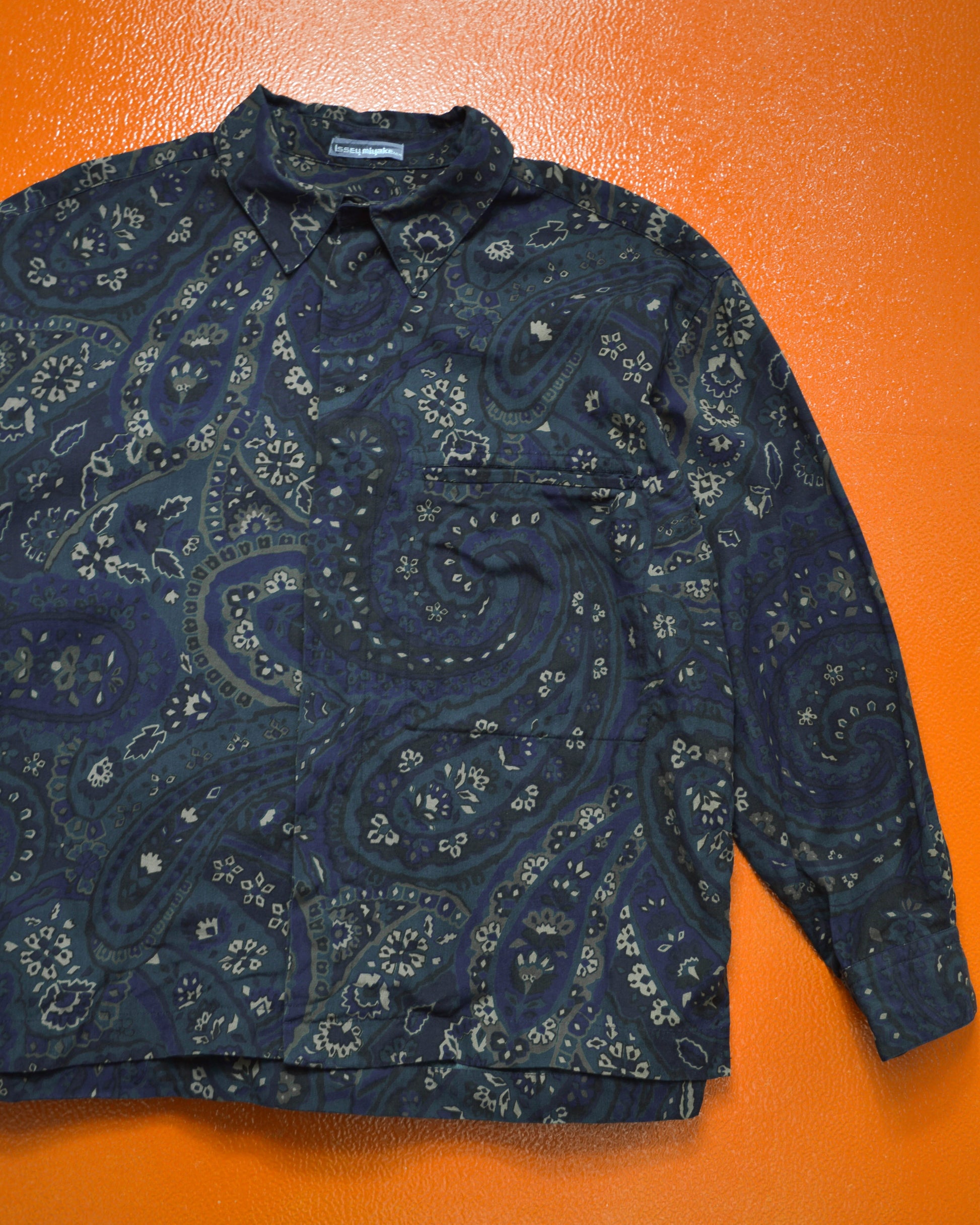 Issey Miyake 80s Navy Paisley Shirt (S~M)