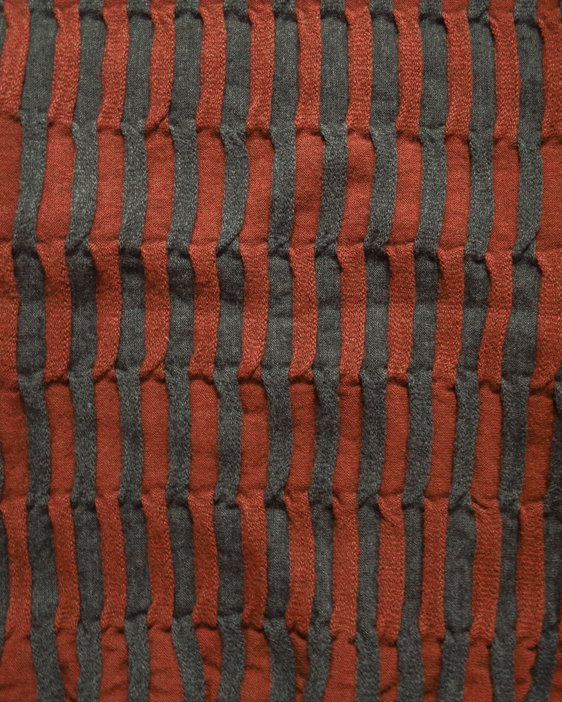 Issey Miyake 80s Red Grey 3D Vertical Striped Knit (~M~)