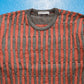 Issey Miyake 80s Red Grey 3D Vertical Striped Knit (~M~)
