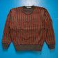 Issey Miyake 80s Red Grey 3D Vertical Striped Knit (~M~)
