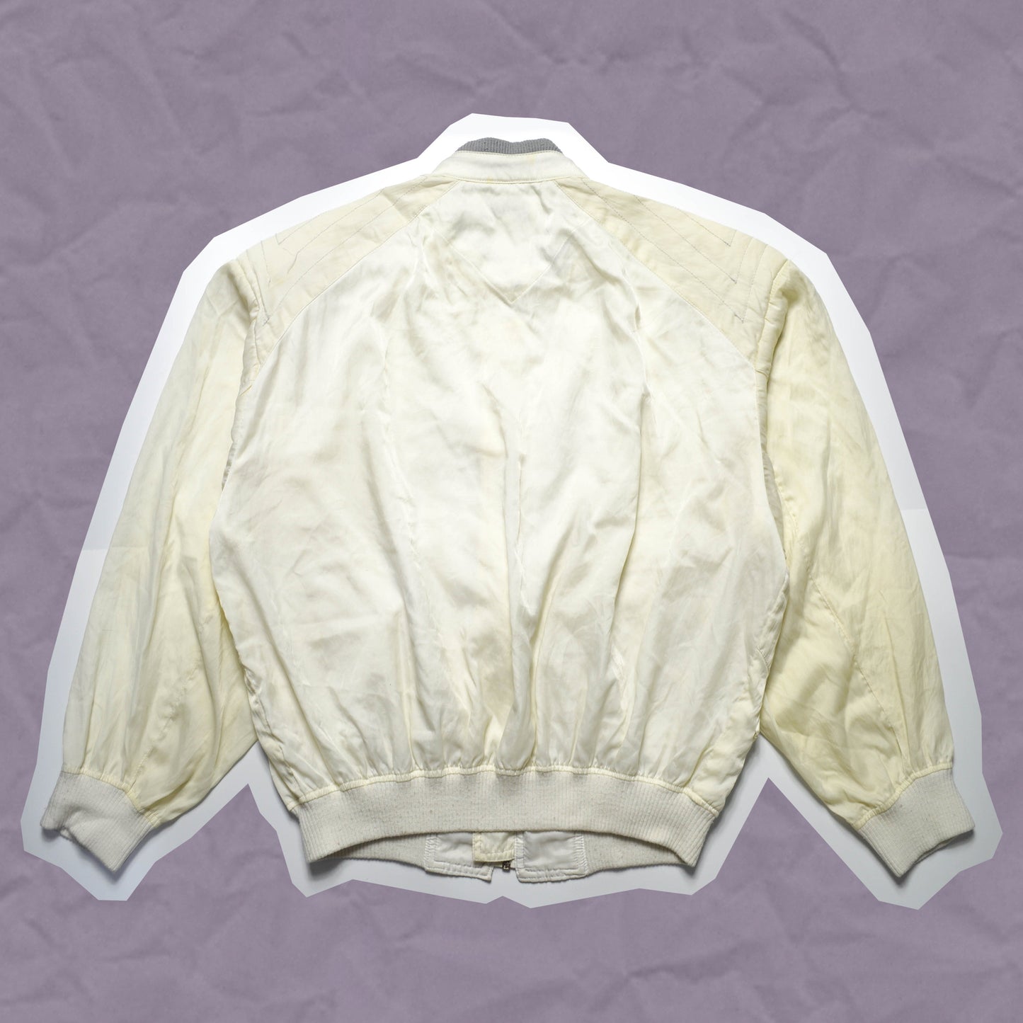 Issey Miyake Cream Skyline Translucent Bomber Jacket (~M~)